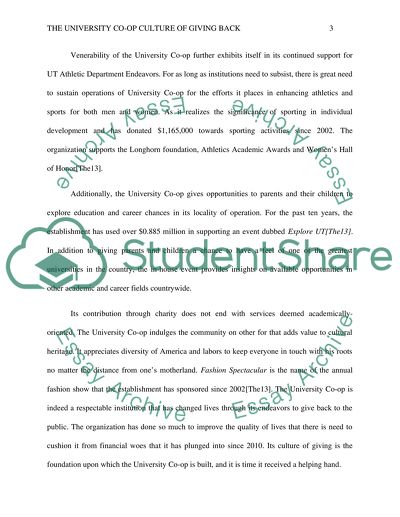 University Co-op Culture of Giving Back