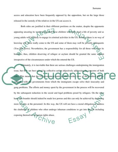 The problem of unaccompanied illegal immigrant children