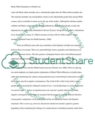 Healthcare Between Blacks and Whites: Racial Disparities in Medical Treatment