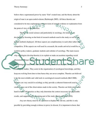 Compose a clear, concise, descrip@ve, and comprehensive summary of the term Theory