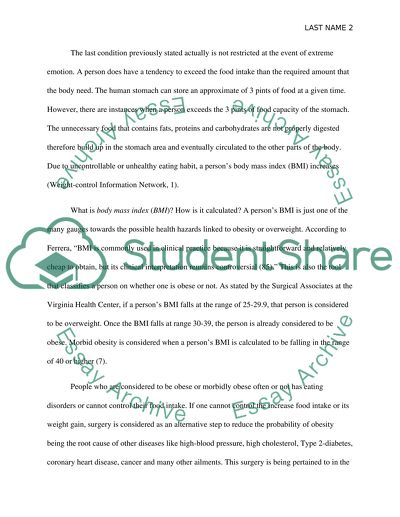 Weight, BMI and Bariatric Surgery