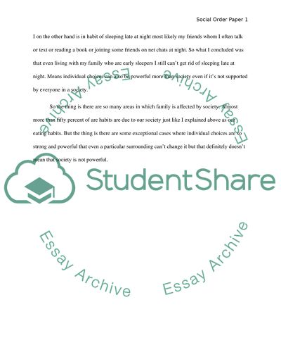 Social order essay
