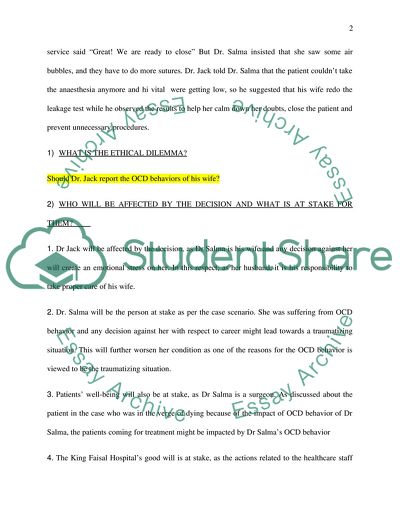 Health Care Ethical Case Analysis