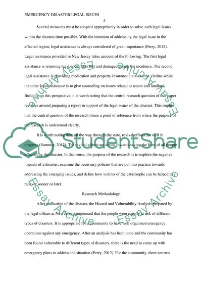 Emergency Disaster Legal Issues after Hurricane Sandy within New Jersey