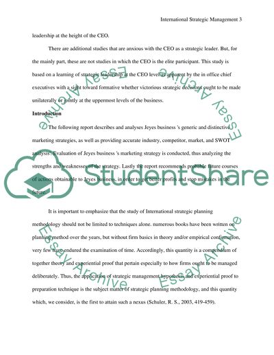 Jeyes business s generic and distinctive marketing strategies