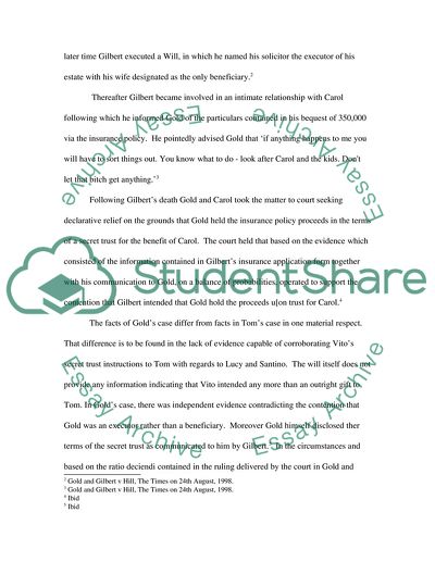 Law of Property - The ase of Gold and Gilbert v Hill