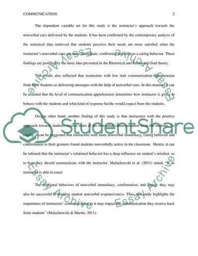 Nonverbal Communication in Interpersonal Relations