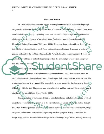 Illegal Drugs as a Problem in Trades