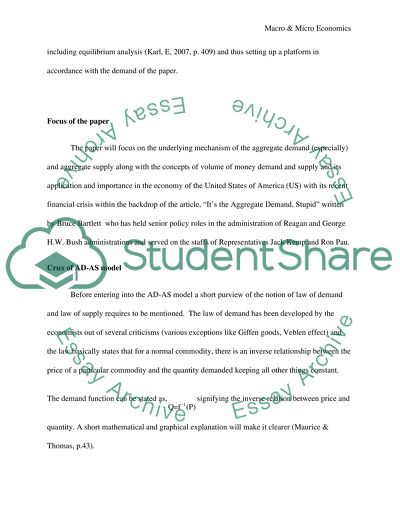 Macro & Micro Economics Issues