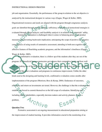 Compares and contrasts formative, summative, and confirmative evaluation in the instructional design process