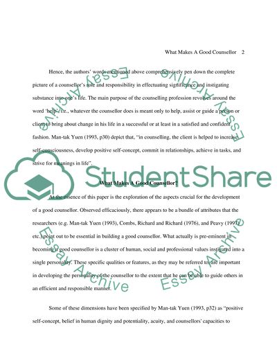 What exactly makes a good counsellor