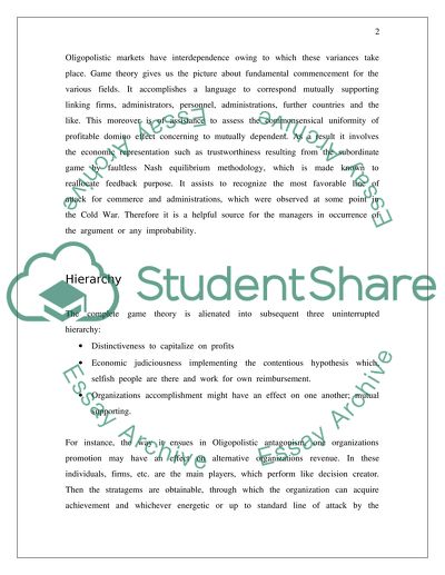 What is the function of the theory of games within the academic literature Discuss