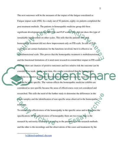 Homeopathic Treatment for Chronic Fatigue Syndrome
