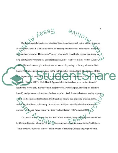 The Application of Task-Based Approach in English Reading Teaching