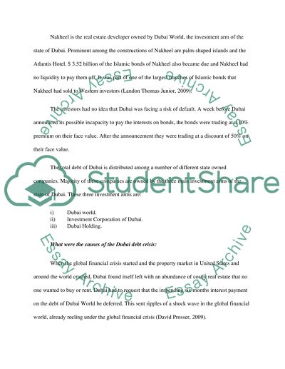 The Debt Crisis That Dubai Faced in 2009