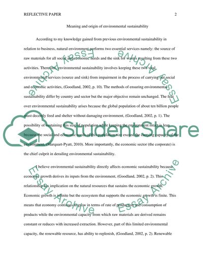 Meaning and Origin of Environmental Sustainability