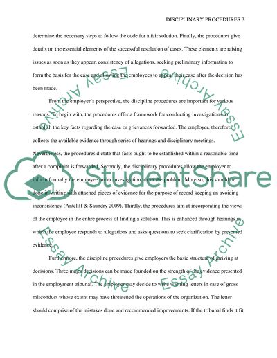 Disciplinary Procedures