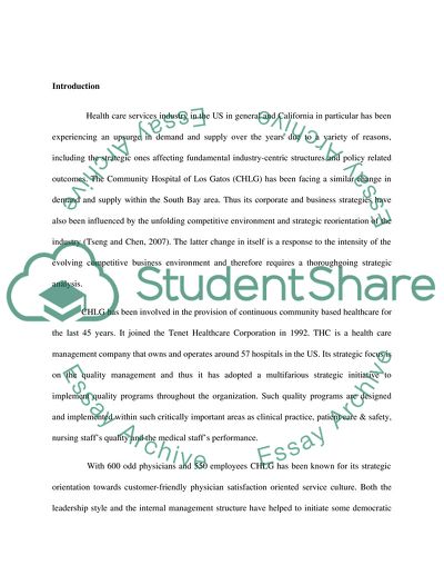 The Strategic Analysis of LGCH in California: Internal Strategic Environments