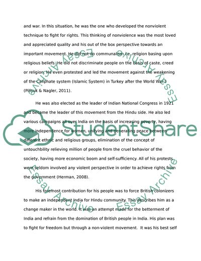 Contribution of Mohandas Karamchand Gandhi