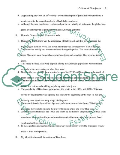 Speech- American Culture Blue Jeans