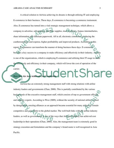 Air Asia Case analysis summary