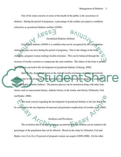 Nutritional Management of Gestational Diabetes