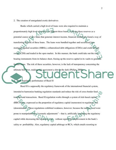 Main Causes of the Global Financial Crisis