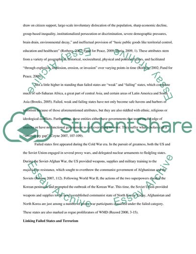 The Linking Failed States and Terrorism