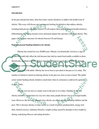 Outcomes of Obesity in the US and Europe