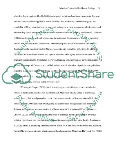 Infection Control in Healthcare Settings