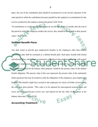 Accounting Treatment for Pension Plans: IAS 19