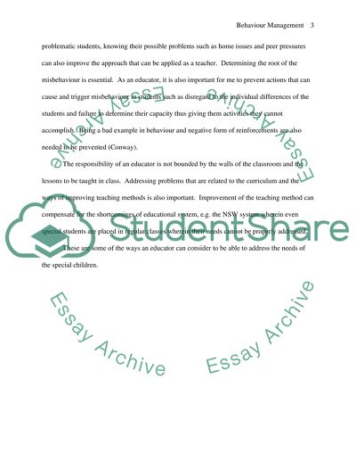 Behaviour Management Statement