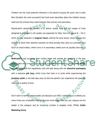 Advertisement for Children by McDonalds