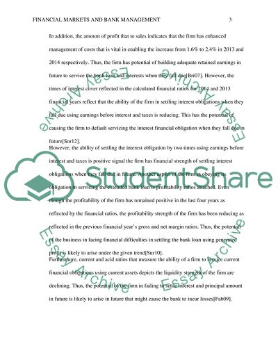 Financial Markets and Bank Management