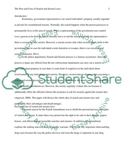 The Pros and Cons of Search and Seizure Laws