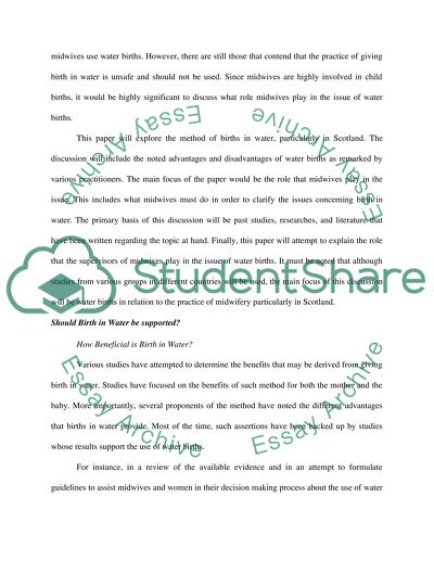 The Method of Birth in Water in Scotland