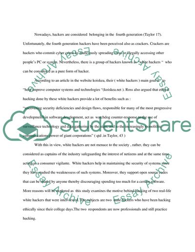 Sociology Research - Hacking subculture