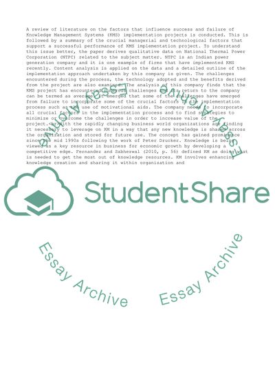 Knowledge Management and Information Strategy