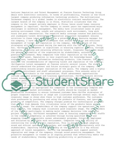 Reputation and talent