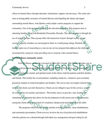 Ami-Quebec and Forward House Community Service