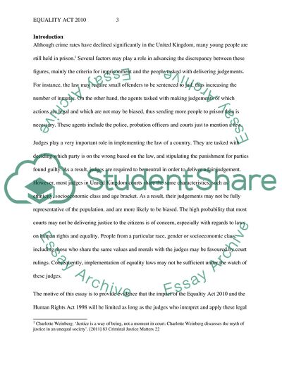 Impact of the Equality Act 2010 and Human Rights Act 1998