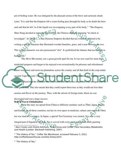 The Importance of Tea and Coffee in the Emergence of a Globalized World