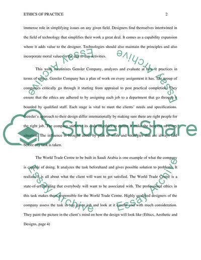 Ethics of Practice: Gensler Company