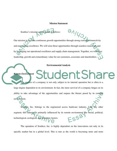 Strategies of Southco Corporation