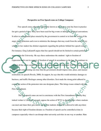 PSY2000 Perspectives on Free-Speech Zones on College Campuses