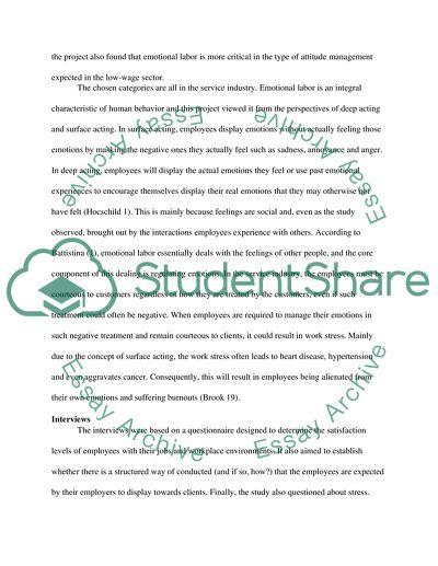 The Concept of Emotional Labour