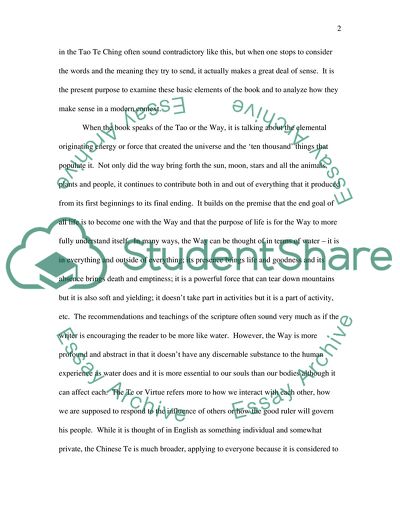 The Theology of Tao Te Ching along with Taoism and Buddhism