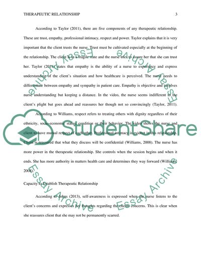 Establishment of Therapeutic Relationship