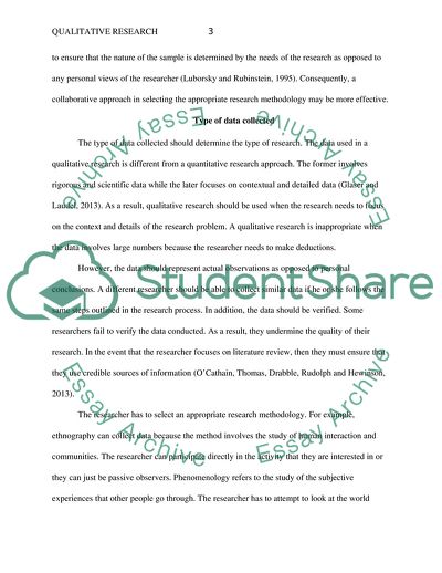 A Qualitative Research Method