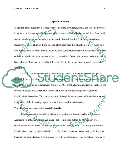 special education research paper thesis